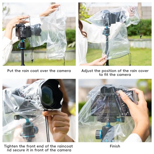 2 Pack Camera Rain Cover Clear Sleeve Protector for Sony A7RVI A7R V A7 IV A7S III II A6700 A6600 A6500 A6400 A6300 A6100 A6000 A7C Nikon Z8 Z5 Z50 Z30 Z7 Z6 II D780 D7500 D5600 D3500 P1000 Canon R6V - color: for Most Camera