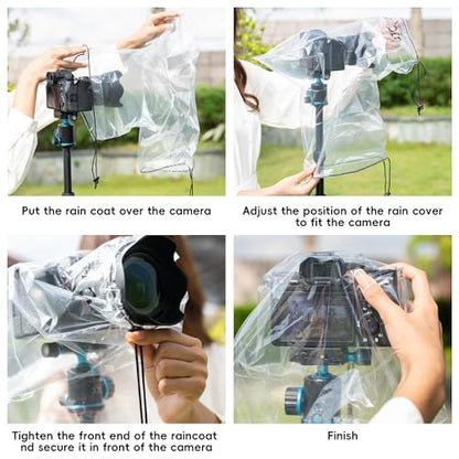 2 Pack Camera Rain Cover Clear Sleeve Protector for Sony A7RVI A7R V A7 IV A7S III II A6700 A6600 A6500 A6400 A6300 A6100 A6000 A7C Nikon Z8 Z5 Z50 Z30 Z7 Z6 II D780 D7500 D5600 D3500 P1000 Canon R6V - color: for Most Camera