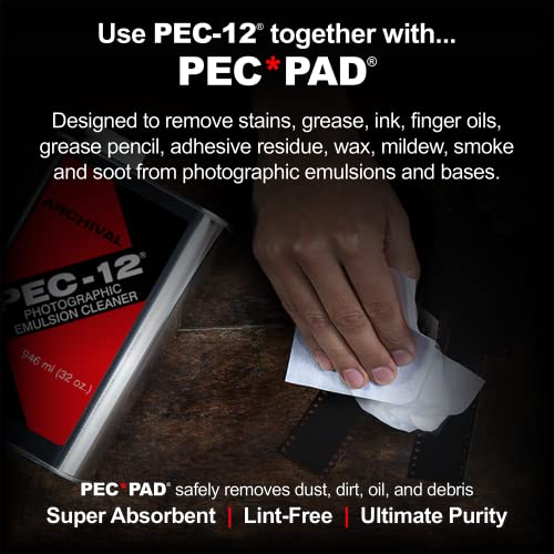 PEC-12 Photographic Emulsion Cleaner - Fluid for Removal of Non-Water Based Stain, Grease & Ink from Emulsions and Bases - Photographers Choice for Cleaning 35mm Film, Photo Negative, B&W Slide with Dropper Tip - size: 2 Fl Oz (Pack of 1)