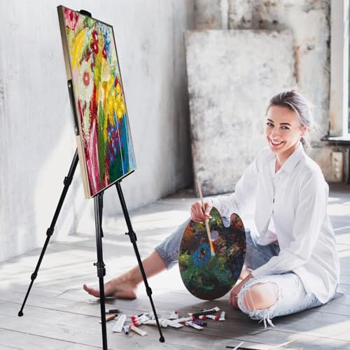 NS JYMB Black 4 Pack 17-66 Inch Art Easel Stand for Painting and Sign | Four 17-66 inch metal tripod easels for display stand, canvas holder, floor and poster board use - style: 66Black 4pack