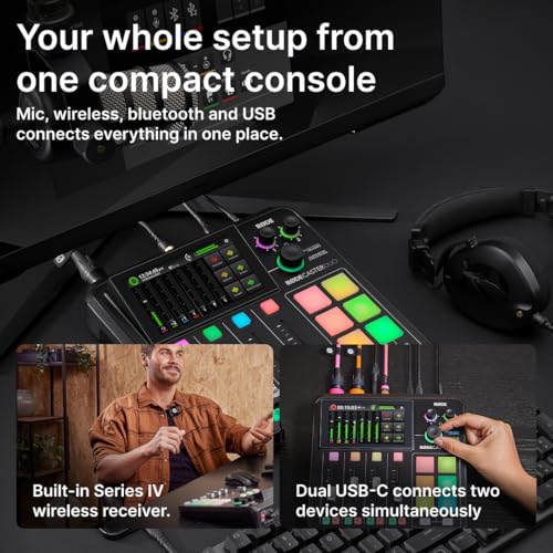 RØDE RØDECaster Duo Compact All-in-One Audio Production Solution for Podcasting, Streaming, Music Production and Content Creation (Black) - color: Black, style: RC Duo
