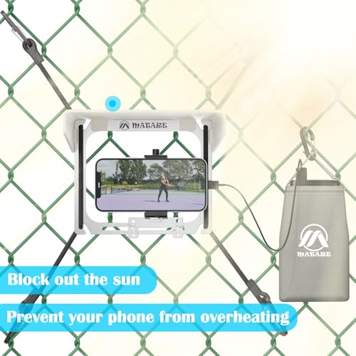 Cell Phone Fence Mount with Shade, Game Recording Mounting Kit Works with Gamechanger, iPhone, Mevo Start, Phones, and GoPro, for Recording Baseball,Softball and Tennis Games(Mini Plus) - size: MINI PLUS