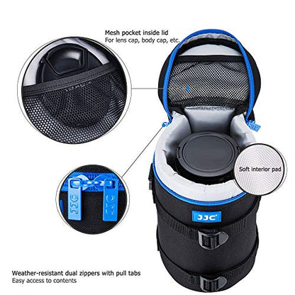 JJC Deluxe Lens Case Pouch Bag for Canon EF 100-400mm f4.5-5.6L IS USM/EF 70-200mm f2.8L, RF 600mm f11 IS STM, Nikon AF 80-200mm f2.8D/AF-S 70-200mm f/2.8G & More Lenses Below 4.3" x 8.8"(D x L) - size: XXXL Size