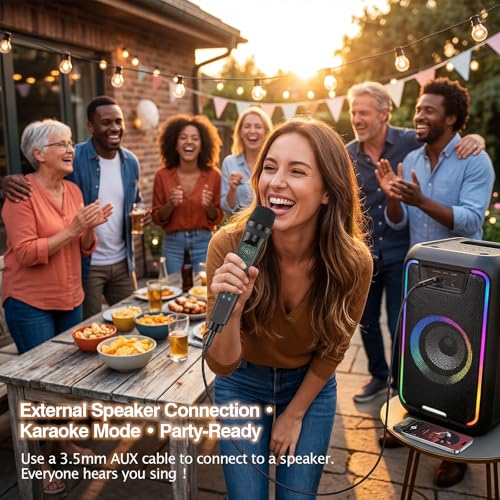 MC9 Online Karaoke Microphone for Phone/PC, Live Streaming Microphone Set | Easy Podcast Kit w/Built-in Sound Card, Voice Changer, Real-Time Monitoring for TikTok YouTube Live Recording Beginners