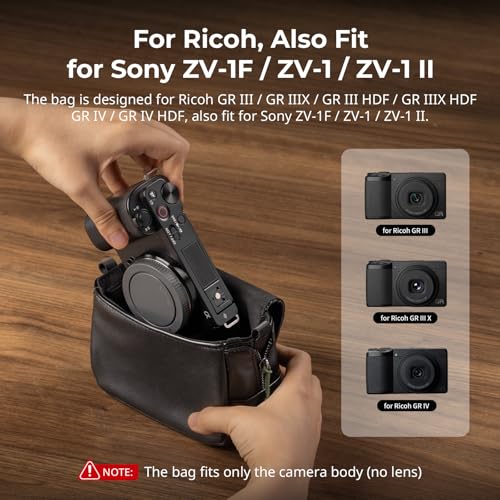 SMALLRIG Compact Camera Bag, Crossbody Bag with Shoulder Stap, PU Leather Camera Case for Ricoh GRIII/GRIIIX/GRIII HDF/GRIIIX HDF/GRIV, for DJI Action 4/5/6, for Insta360 Ace Pro/Ace Pro 2-5673