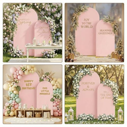 Toolterritary Metal Arch Backdrop Stand and Cover Set, 8FT, 7.2FT Party Backdrop, Easy to Assemble, Backdrop Stand for Parties, Birthday, Baby Shower - color: Dusty Rose, size: 8ft,7.2ft