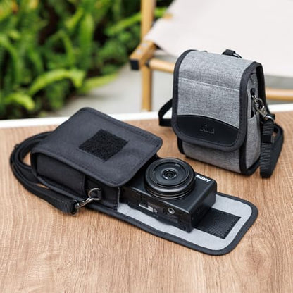 KIWIFOTOS Compact Camera Case for Lumix ZS99 ZS300 Sony RX100 VI ZV-1 II ZV-1F Ricoh GR IV III Canon SX740 G7XIII TG-6 TG-5 Kodak H35N FZ45 FZ55 Digital Camera Bag - color: Digital Camera Case Black
