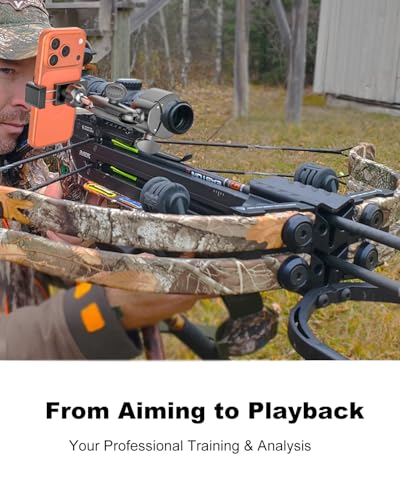 Universal Phone Holder for Gun/Bow [Portable Lightweight] Metal Adjusting Arm Crossbow Gun Scope Phone Mount Clamp for iPhone 17 Pro Max 16 15 14 Plus Android Smartphone, Hunting Phone Mount