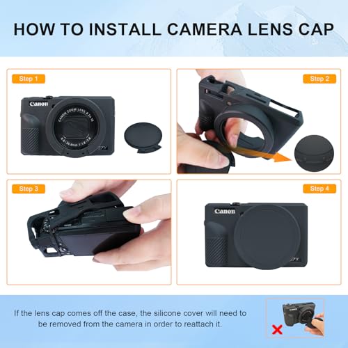 Easy Hood Case for Canon Powershot G7 X Mark III Digital Camera, Soft Silicone Protective Cover with Removable Lens Cover for Canon Powershot G7X Mark III DSLR Camera (Green) - color: Green