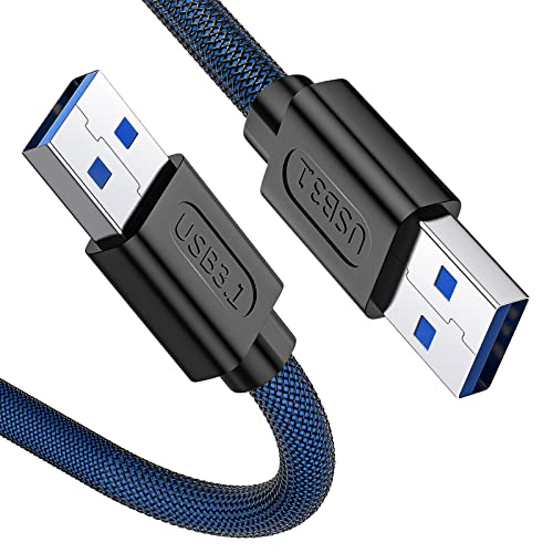 ANDTOBO USB 3.0 A to A, 3.3 FT, Male to Male Cable Double End USB Cord Compatible with Hard Drive Enclosures DVD Player Laptop Cooler - Blue - color: USB 3.0 Male to Male-3.3FT