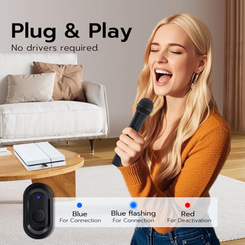 Mcbazel Wireless USB Gaming Microphone Compatible with Xbox Series X/S, PS5, Switch OLED, NS Switch/Switch2, PC, PS4, PS3, PS2, Xbox One X/S, Xbox One, Xbox 360, Wii - size: 1 Pack