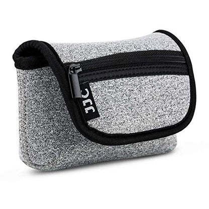 KIWIFOTOS Camera Case for SONY RX100 VI Ricoh GR IV III | without Strap,soft neoprene, anti scratches, for Canon SX740 KODAK FZ45 FZ55 H35N Camera Pouch pockets for battery, - color: Neoprene Camera Case Gray