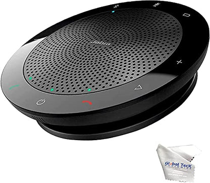 Jabra Speaker 510+ 7510-309 Bluetooth Speaker and Microphone for Computer Teams, Conference Video Calls, Bluetooth Dongle, Bundle - Global Teck Cloth Gold Support Plan