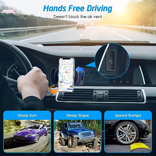 Magnetic Phone Car Mount, Universal Stick On Rectangle Flat Dashboard Magnetic Car Mount Holder, for Cell Phones and Mini Tablets -Extra Strong with 10 Magnets!