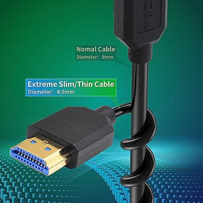 Duttek 8K Coiled HDMI Cable 3FT-8FT, HDMI Coild Cable 48Gbps, Extreme Thin HDMI Male to Male Cable 8K@60Hz Compatible with Monitor, Laptop, UHD TV, PC - style: HDMI Male to Male 8FT/2.5M