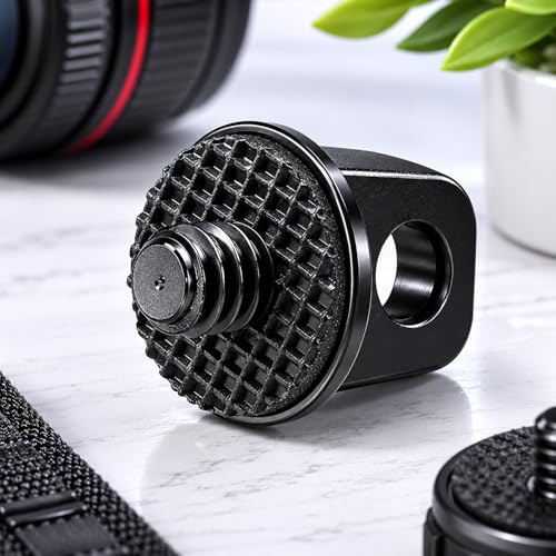2 Pcs 1/4"-20 Holder Camera Fixing Screw Camera Neck Strap Screw Quick Install Metal Screws Connecting Adapters with Rubber Padded for Tripod DSLR Cameras Shoulder Straps Wrist Straps Selfie Sticks