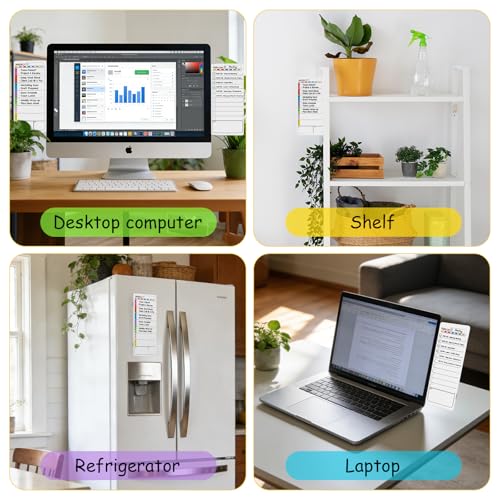 Magnetic Monitor Memo Board, Dry Erase Whiteboard Weekly Planner and Daily to Do List Note Board Set for Monitor Side/Fridge/Home/School/Office with Markers