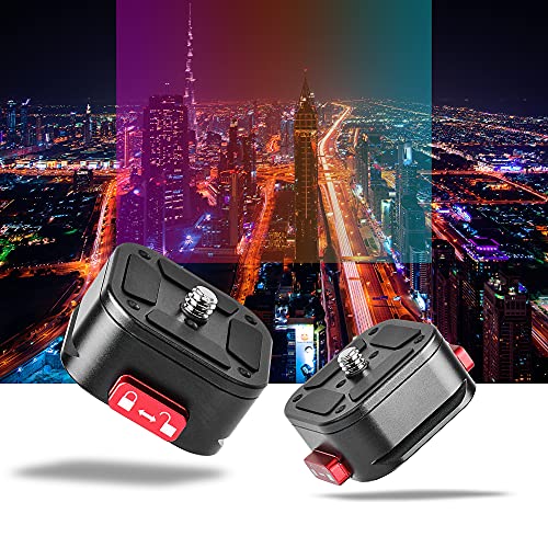 Quick Release Plate, Camera Tripod Mount Arca Swiss QR Plate Fast Claw Clamp Compatible with Canon Sony Nikon Pentax DSLR/SLR/Zhiyun/Feiyu/DJI/Moza Stabilizer, Tripod Slider Gimbal
