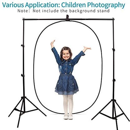 5 x 3.3ft (1.5mX1m) 2 in 1 Polyester Muslin Black and White Collapsible Backdrop, Small Pop Up Portable Reversible Photography Background with Carrying Bag - color: Black/White