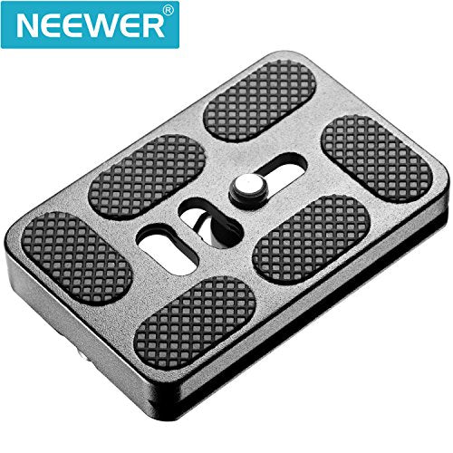 Neewer 2 Pieces Metal PU-60 60 Millimeter Universal Quick Shoe Plate with 1/4 inch Screw, for Camera Tripod Ball Head(Black) - style: NW-QB60