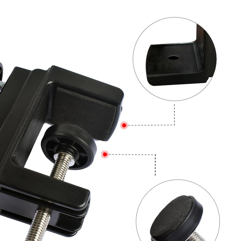 2 Pack Boom Arm Clamp Replacement Microphone Stand Desk C-Clamp Desktop Mount Holder Bracket for Microphone Arm Stand Suspension Boom Scissor Mic Stand Table Lamps Desk Lamp