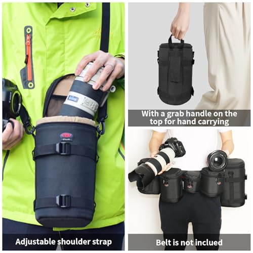 Camera Lens Case, Lens Pouch DSLR Camera Lens Bag Fits for Canon Nikon Pentax Sony Olympus Panasonic and Other Camera Lens - size: BL-0015