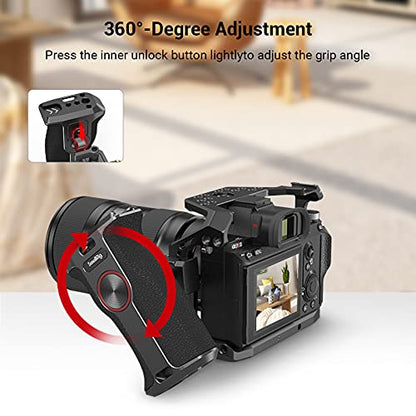 SmallRig Push-Button Rotating NATO Handle, Quick Release Handgrip for DLSR Camera Cage Kit, w/Built-in NATO Rail, Left Side - 3260