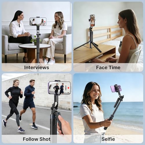 yAyusi Vlogging Kit for iPhone/Android, 70.9" Extendable Selfie Stick Tripod for iPhone with Light, Remote Control ＆ Microphone for TikTok/YouTube/Content Creator Essentials Starter Kit