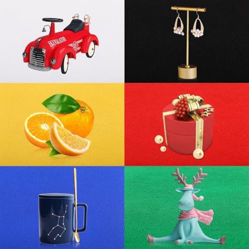 23cm Ring LED Panel Folding Portable Light Photo Lighting Studio Shooting Tent Box Kit with 6 Colors Backdrops (Black, White, Yellow, Red, Green, Blue), Unfold Size: 24cm x 23cm x 23cm
