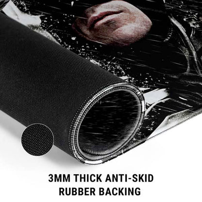 Skinit Large Gaming Mouse Pad - Officially Licensed The Dark Knight Rises Raining Design with Stitched Edges, Waterproof, Non-Slip Rubber Base, Desk Mat for Keyboard & Mouse, 31.5" x 11.8" inches - color: Black - DRKNTR03, size: 31.5" x 11.8"