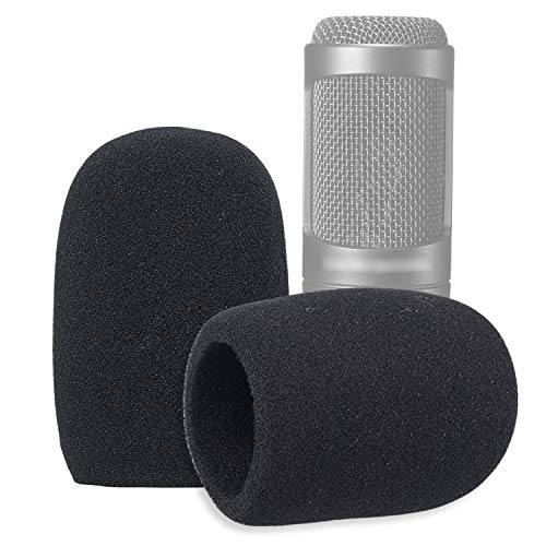 SUNMON Windscreen Foam Cover, Windscreen Pop Filter for Audiotechnica AT2020 Condenser Studio Microphone (2 PACK) - color: 2PCS Foam