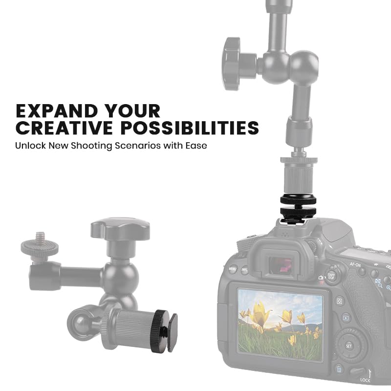 Hot Shoe Adapter 1/4 Inch Camera Hot Shoe Mount Adapter Tripod Screw for DSLR Camera Rig Cold Hotshoe Screw Accessory Attachment for Camera Flash Shoe to 1/4"-20 Male Post Adapter with Locking Disk
