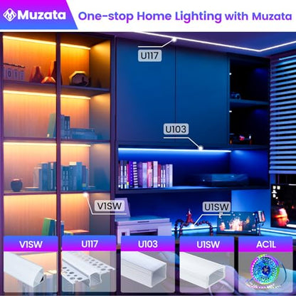 Muzata 40Pack 3.3FT/1M LED Channel Aluminum U Shape Silver LED Strip Diffuser Channel with Milky White Cover Easy Installation U1SW WW 1M - size: 40Pack