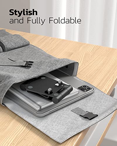 Nulaxy 2 Pack Dual Folding Cell Phone Stand, Fully Adjustable Foldable Desktop Phone Holder Cradle Dock Compatible with Phone 16 15 14 13 12 Pro Xs Xs Max Xr, All Phones, Black&Red - color: G-Black & Red