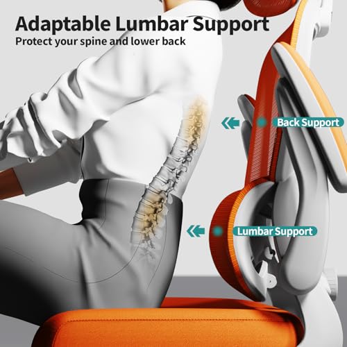 TRALT Office Chair Ergonomic Desk Chair, 330 LBS Home Mesh Office Desk Chairs with Wheels, Comfortable Gaming Chairs (1, Burnt Orange) - color: Burnt Orange