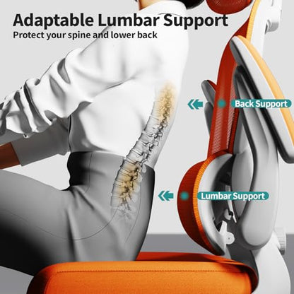 TRALT Office Chair Ergonomic Desk Chair, 330 LBS Home Mesh Office Desk Chairs with Wheels, Comfortable Gaming Chairs (1, Burnt Orange) - color: Burnt Orange