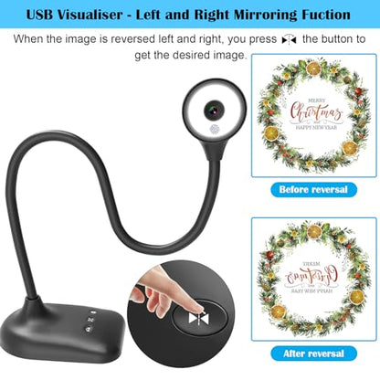 Document Camera for Teachers, Doc Camera, USB Visualizer with LED Light, Auto Focus, Image Invert, Fold, For Mac OS, Windows, Chromebook