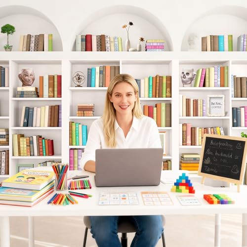 White Library Bookshelf Photo Backdrop, Modern Theme, 7x5FT | Zoom Background for Home Office, Vinyl, for Video Conference, Recording, Book Party Decor