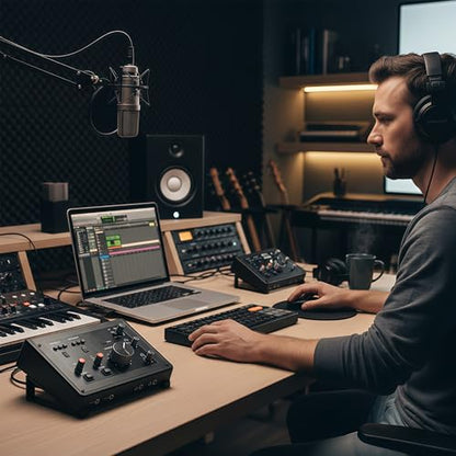 Musiin Audio Interface Stand compatible with SSL2+ MK2,ID14 MK2,ID4 MK2,Apollo X 4,and more.Minimal design with solid triangle frame saves space and keeps your setup stable and professional (black) - color: Black