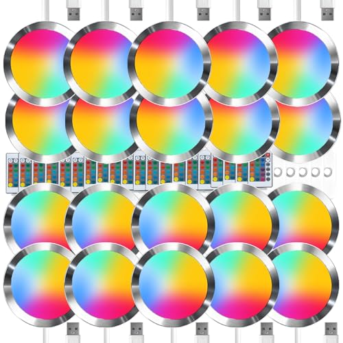 20PCS Remote Control RGB Light LED Lamp Kit 001,Power Failure Memory Function for Bambu Lab Multicolor Makerworld for Anycubic Makeronline 3D Printer Light DIY Hardware Model Parts USB - color: New 20 PCS RGB LED Light
