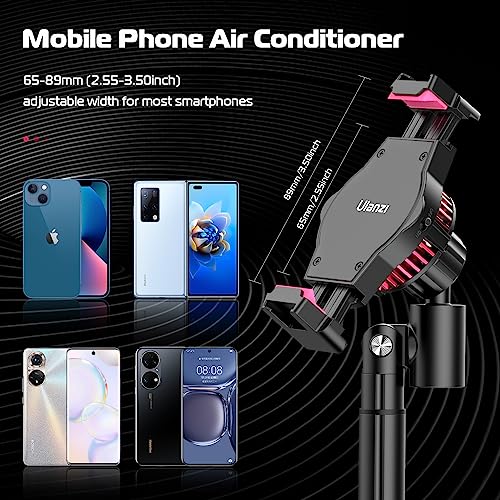ULANZI SK-06 Cell Phone Stand with Phone Cooler, Desktop Phone Live Streaming Solution with Phone Cooling Fan, Height Adjustable Phone Cooler Stand Compatible with All Mobile Phones, iPhone & Android - color: SK06