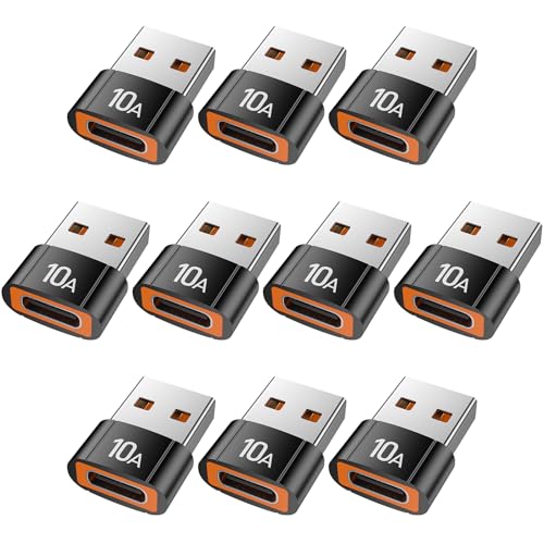 USB to USB C Adapter(10 Pack), Type C Female to USBA Male Block Converter for MacBook, Notebook, Tablet, Smartphone, Airpods, Galaxy S23 S24 A34, iPad 10 Air 4 5. - size: 10 Pack