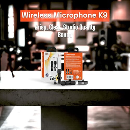 JLB Wireless Lavalier Lapel Microphone 2-Pack for iPhone, iPad & USB-C | Plug & play, noise canceling, 360° pickup, reverb mode, 65ft range — for podcast, vlog & livestream