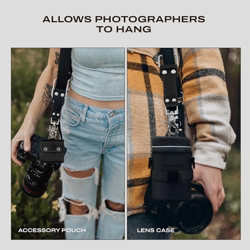 C Coiro Extra Attachments Single and Dual Camera Harness for Camera Bag, Sling Bag, Pouch, Lens Case - color: Black