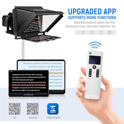 NEEWER X12 14 inch Aluminum Alloy Teleprompter for iPad Tablet Smartphone DSLR Cameras with Remote Control, Carry Case, APP Compatible with iOS/Android for Online Teaching/Vlogger/Live Streaming - style: X12