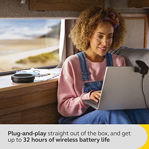 Jabra Speak2 75 (2025 Edition) Wireless Bluetooth Speakerphone - 4 Noise-Cancelling Mics, 65mm Speakers - New Linking Feature - USB-A & USB-C - Works with Zoom and Google Meet - Dark Grey - size: Bluetooth Only, style: All Platforms