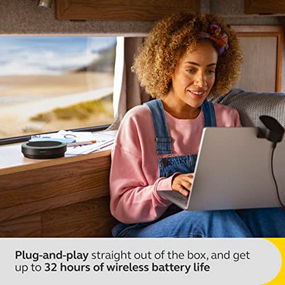 Jabra Speak2 75 (2025 Edition) Wireless Bluetooth Speakerphone - 4 Noise-Cancelling Mics, 65mm Speakers - New Linking Feature - USB-C Dongle - Certified for Microsoft Teams - Dark Grey - size: Bluetooth & USB-C Adapter, style: Teams Certified