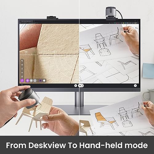 BenQ ideaCam S1 Plus: Live Demo Webcam with 15x Zoom Lens, Marco Handheld Document Camera for Flexible Demonstration, Remote Work, and Product Inspection. - style: ideaCam + 15X Macro Lens
