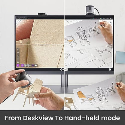 BenQ ideaCam S1 Plus: Live Demo Webcam with 15x Zoom Lens, Marco Handheld Document Camera for Flexible Demonstration, Remote Work, and Product Inspection. - style: ideaCam + 15X Macro Lens