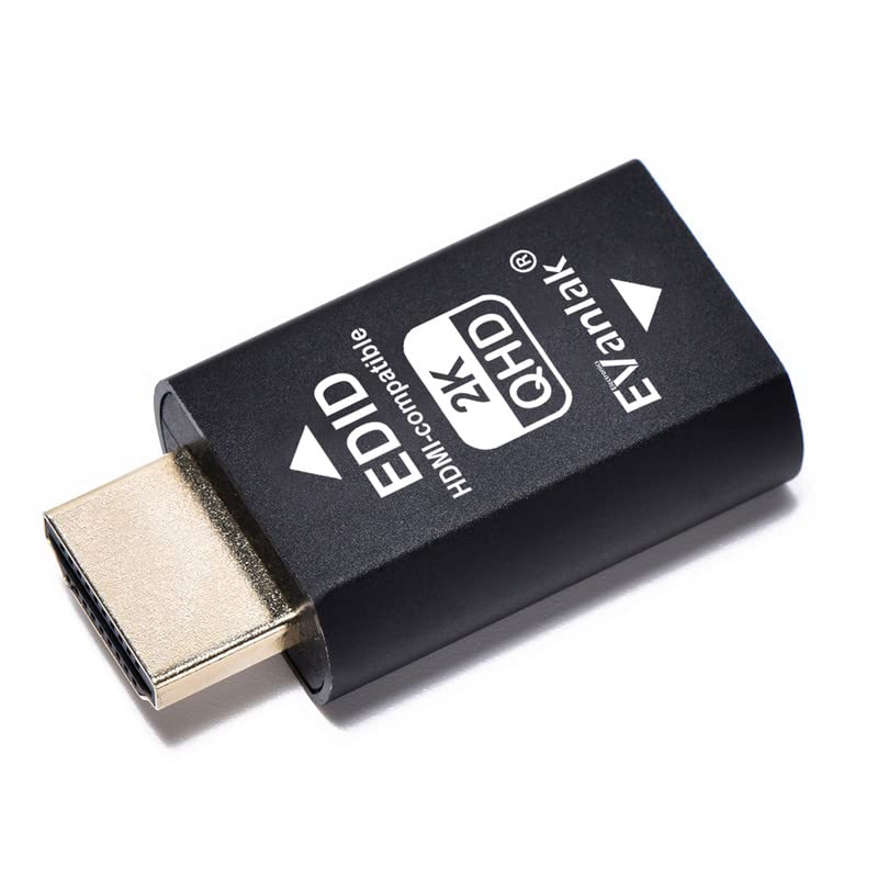 EVanlak Hdmi Edid Emulator Passthrough 3rd Generrtion Premium Aluminum Eliminated Emulator Adapter Work with Mac Thunderbolt to HDMI Switches/Extender/AV Receiver/Video Splitters 2K 2560x1440 60hz@60H - color: HDMI EDID 1440 -1P